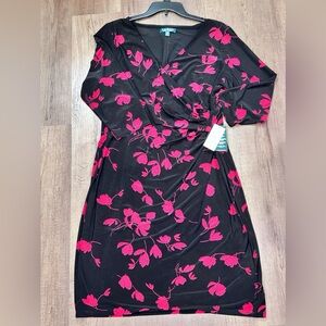 Elegant Black and Red Floral Dress perfect for Valentine’s Day